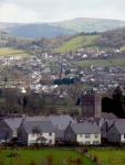 The view over Llangattock and Crickhowell from the Monmouthshire and Brecon Canal