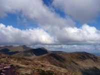 The view north west from Craig-Cwareli towards Cribyn and Pen-y-Fan