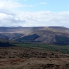 Looking over Dyffryn Crawnon valley towards Pen-y-Fan and Cribyn