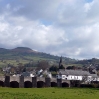 The view over Crickhowell looking towards Table Mountain from the bridge over the River Usk