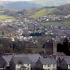 The view over Llangattock and Crickhowell from the Monmouthshire and Brecon Canal