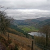 The view along the valley of the Talybont Reservoir