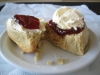 Debate rages over which should be applied first, the cream or jam. This shows both variations