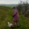 Maureen (and Rosie) at Maiden Castle