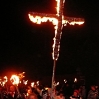 One of the crosses of remembrance paraded on the eve of Remembrance Sunday