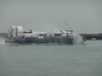 A hovercraft leaving Ryde on the IoW