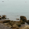 The view across Ryde Sands in the morning mist at high tide