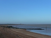 Minnis Bay and the remains of St Mary\'s Church at Reculver