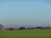 The view north from the highest point on the Isle of Grain