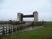 Flood barrier on the River Darent (the border of Kent)