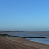 Minnis Bay and the remains of St Mary\'s Church at Reculver