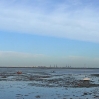 The view across mudflats to the Isle of Sheppey