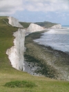 View along Seven Sisters with Birling Gap and Belle Tout lighthouse