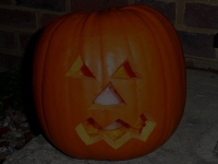 Halloween pumpkin 2007 - yes that is a snowman burning inside