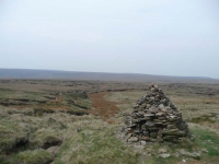 A cairn and path near Grains Moss