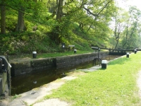 A lock on the Rochdale Canal, near the end of day 3 at Hebden Bridge