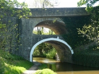 The double bridge at East Marton on the Leeds and Liverpool Canal