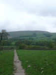 The path north out of Hawes at the start of day 9, the first day with rain