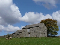 A stone barn on the edge of Harter Fell