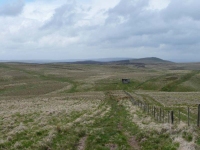 The border fence looking back towards the first mountain hut