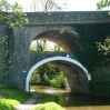 The double bridge at East Marton on the Leeds and Liverpool Canal