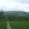 The path north out of Hawes at the start of day 9, the first day with rain