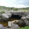 God\'s Bridge, a natural limestone shelf over the River Greta near Bowes