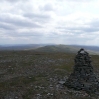 The view back from Cross Fell to the radar dome of Great Dun Fell