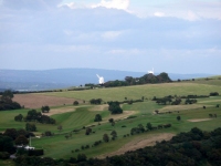 A view back to the Clayton Windmills (Jack and Jill)