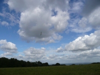 A glider above the South Downs, making the most of the north wind