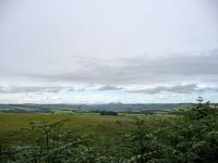 The Eildon Hills on the horizon looking back towards Melrose