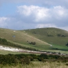 Paragliders to the south of Lewes, jumping off Mount Caburn