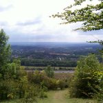 View to the south from the North Downs looking over the M25